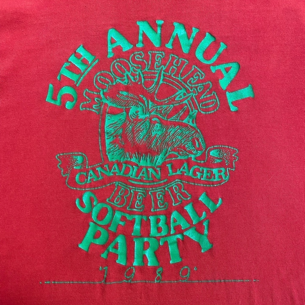 Vintage 1989 Single Stitch Moosehead Canadian Lager Beer T-shirt - Picture 2 of 8